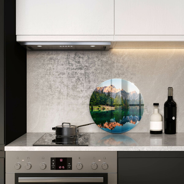 Tagliere in vetro Foresta e lago di montagna