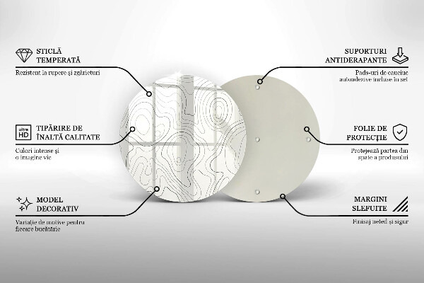 Tagliere in vetro Progettazione di linee artistiche