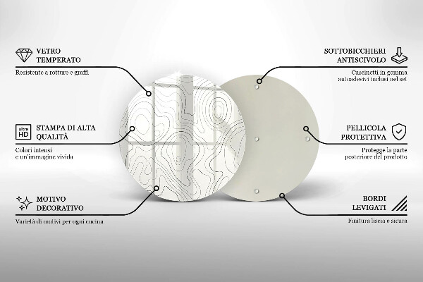 Tagliere in vetro Progettazione di linee artistiche