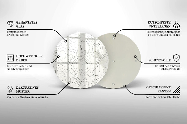 Tagliere in vetro Progettazione di linee artistiche