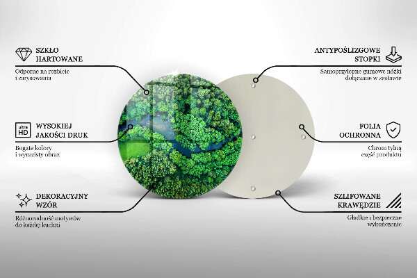 Tagliere in vetro Foresta e fiume da una vista a volo d'uccello