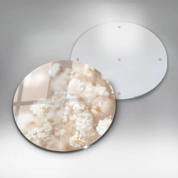 Tagliere in vetro Delicati fiori bianchi