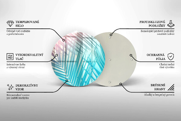 Tagliere in vetro Foglie pastello