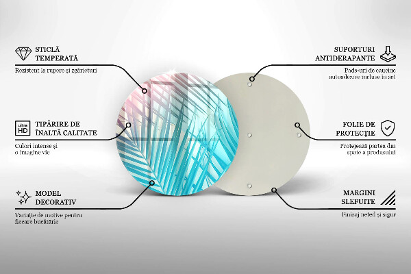 Tagliere in vetro Foglie pastello