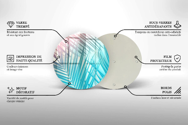 Tagliere in vetro Foglie pastello