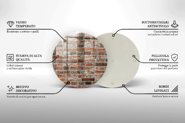 Tagliere in vetro Vecchio muro di mattoni