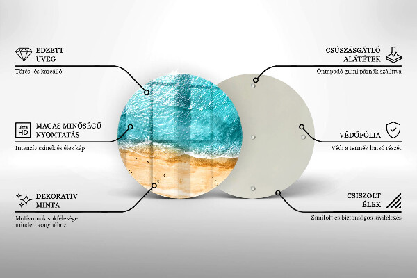 Tagliere in vetro Riva della spiaggia e mare
