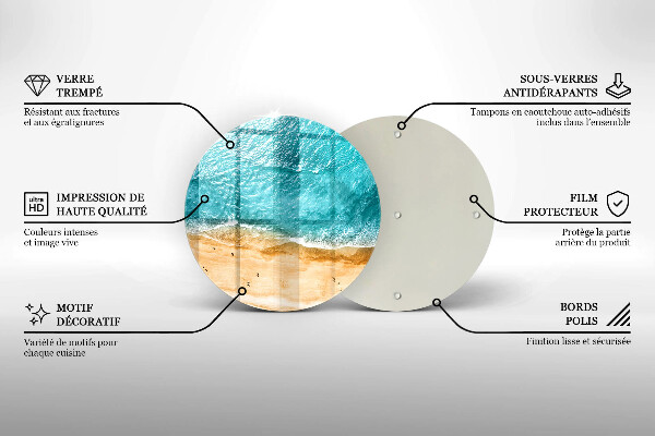 Tagliere in vetro Riva della spiaggia e mare