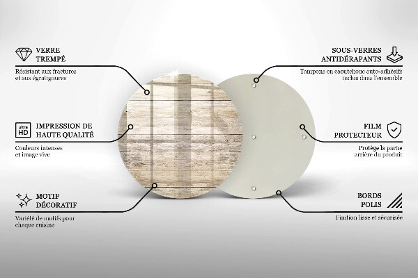 Tagliere in vetro Tavole di legno