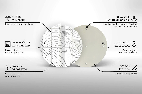 Tagliere in vetro Modello di linee moderne