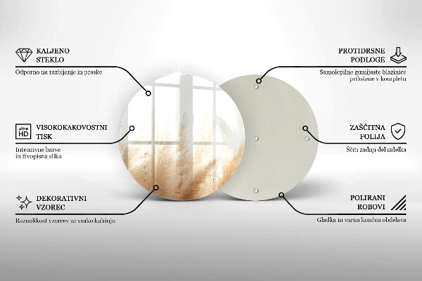 Tagliere in vetro Erba della pampa