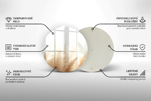 Tagliere in vetro Erba della pampa