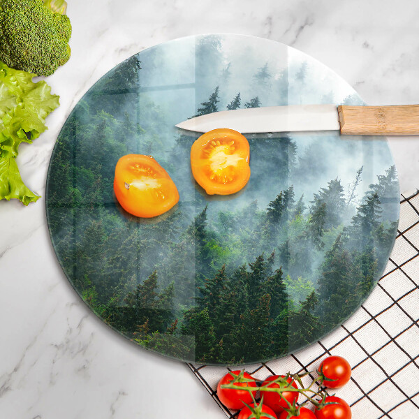 Tagliere in vetro Foresta nella nebbia