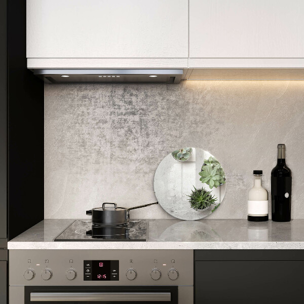 Tagliere in vetro Succulente su cemento