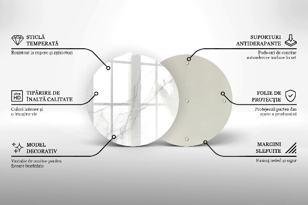 Tagliere in vetro Delicato marmo bianco