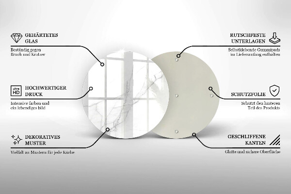 Tagliere in vetro Delicato marmo bianco