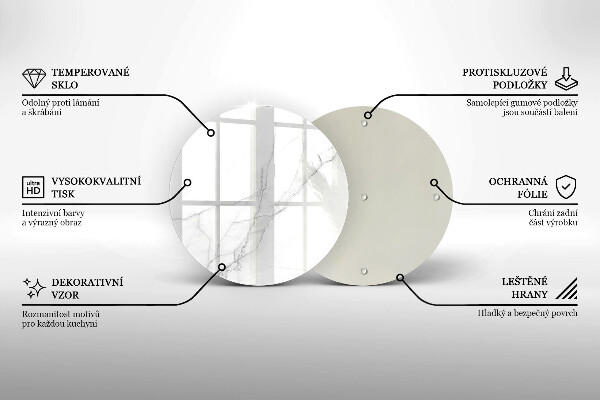 Tagliere in vetro Delicato marmo bianco