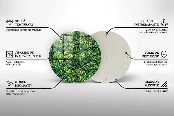 Tagliere in vetro Pianta di muschio naturale