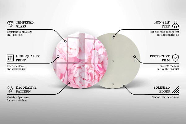 Tagliere in vetro Peonie delicate