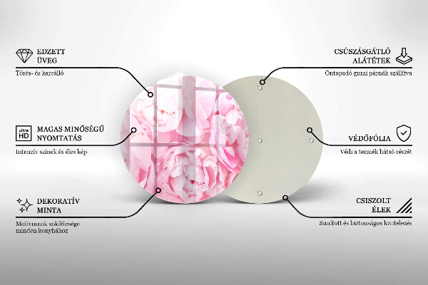 Tagliere in vetro Peonie delicate