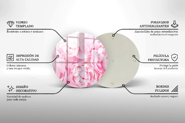 Tagliere in vetro Peonie delicate