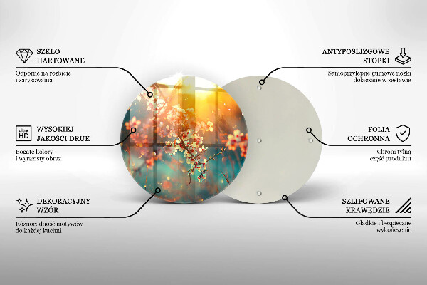 Tagliere in vetro I meli fioriscono al sole