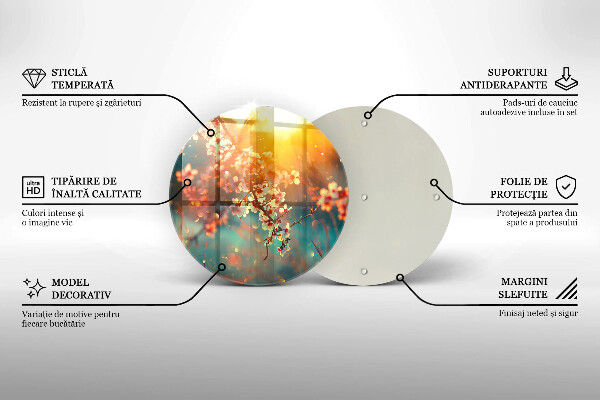 Tagliere in vetro I meli fioriscono al sole