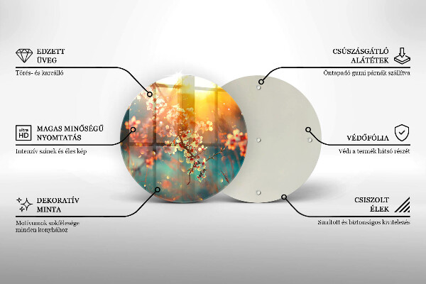 Tagliere in vetro I meli fioriscono al sole