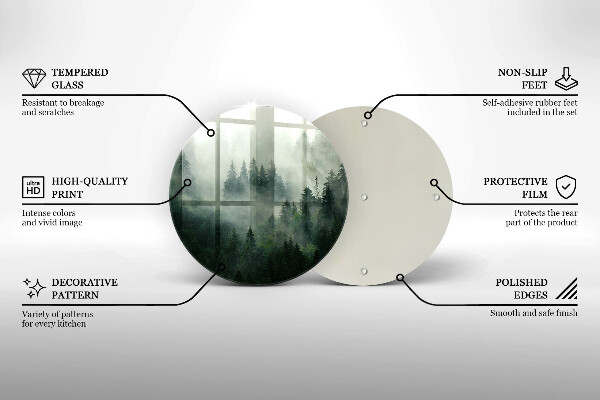 Tagliere in vetro Paesaggio forestale nebbioso