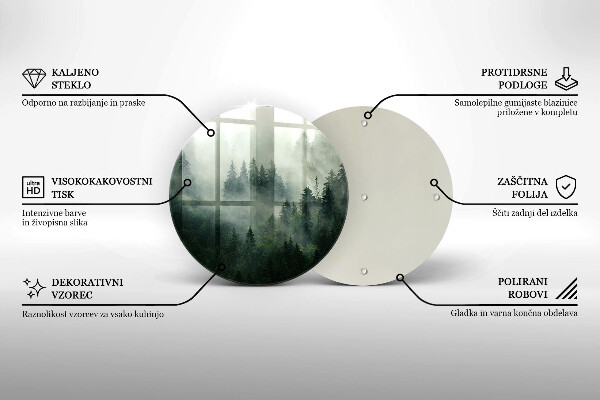 Tagliere in vetro Paesaggio forestale nebbioso