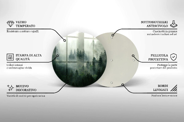 Tagliere in vetro Paesaggio forestale nebbioso