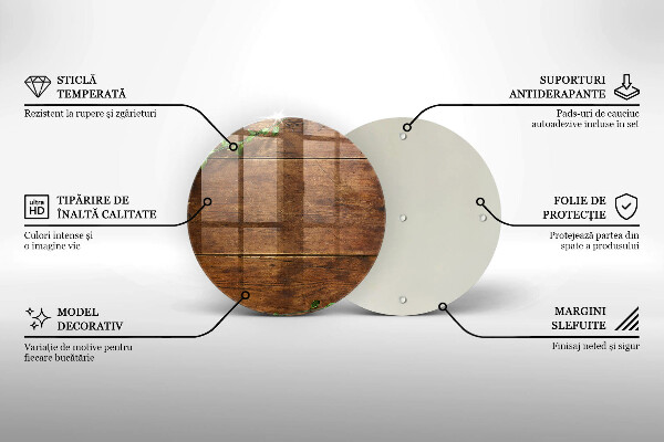 Tagliere in vetro Tavole e foglie di legno