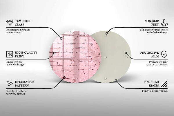 Tagliere in vetro Muro di mattoni pastello