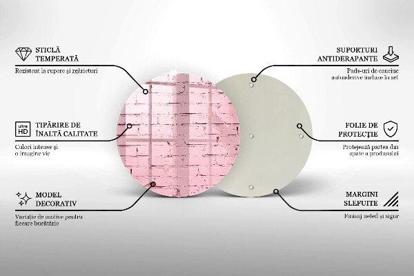 Tagliere in vetro Muro di mattoni pastello