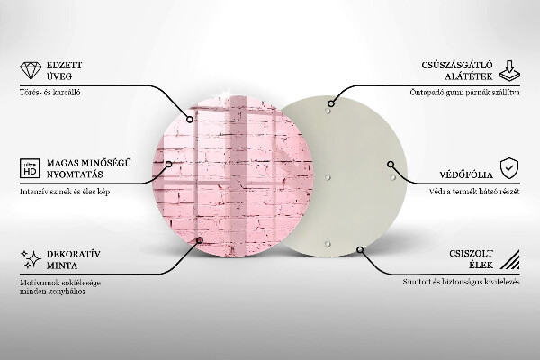 Tagliere in vetro Muro di mattoni pastello