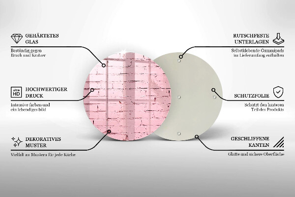 Tagliere in vetro Muro di mattoni pastello