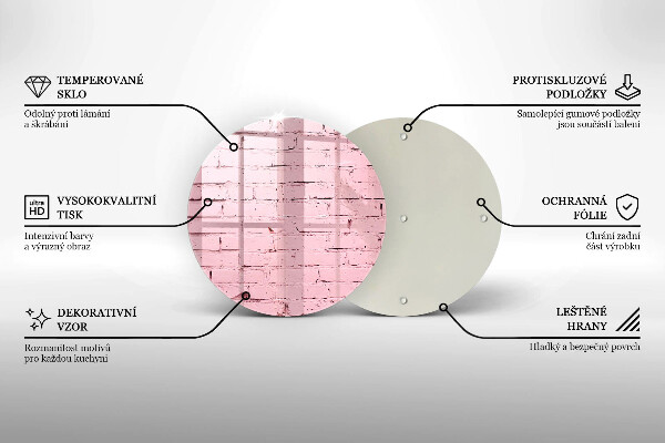 Tagliere in vetro Muro di mattoni pastello