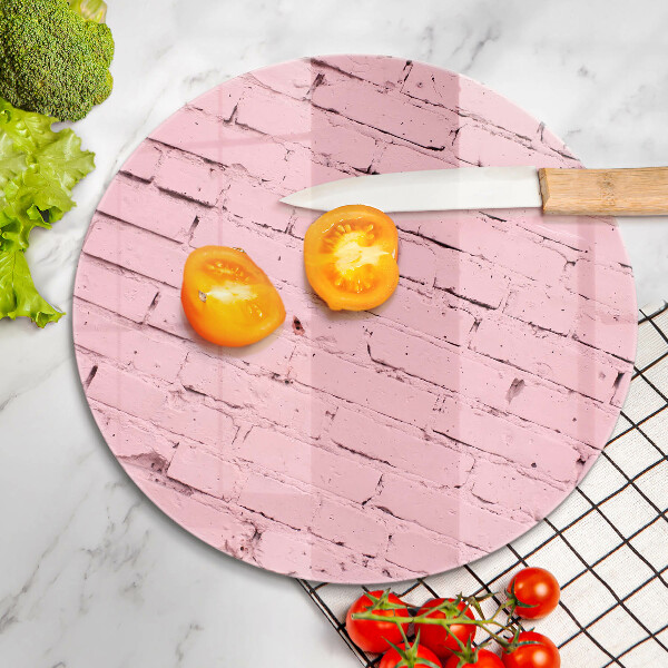 Tagliere in vetro Muro di mattoni pastello