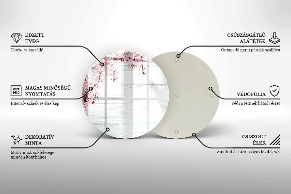 Tagliere in vetro Fiori sulle tavole