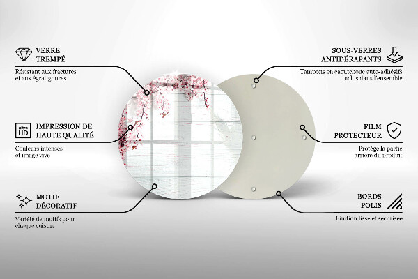 Tagliere in vetro Fiori sulle tavole