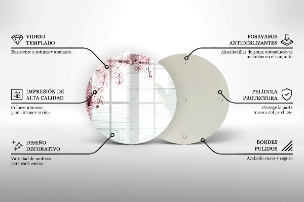 Tagliere in vetro Fiori sulle tavole