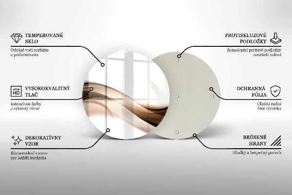 Tagliere in vetro Linee marroni astratte