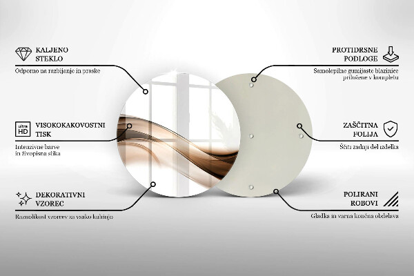 Tagliere in vetro Linee marroni astratte
