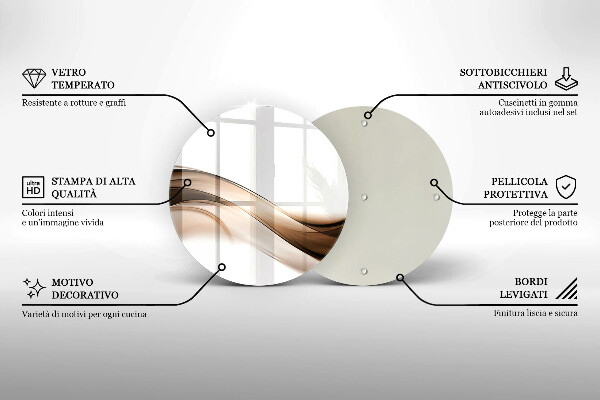 Tagliere in vetro Linee marroni astratte