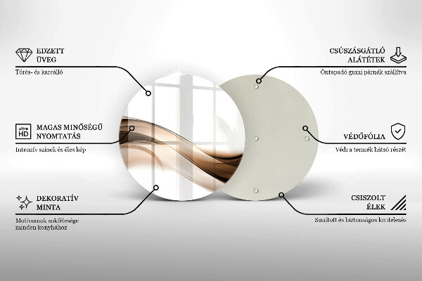 Tagliere in vetro Linee marroni astratte