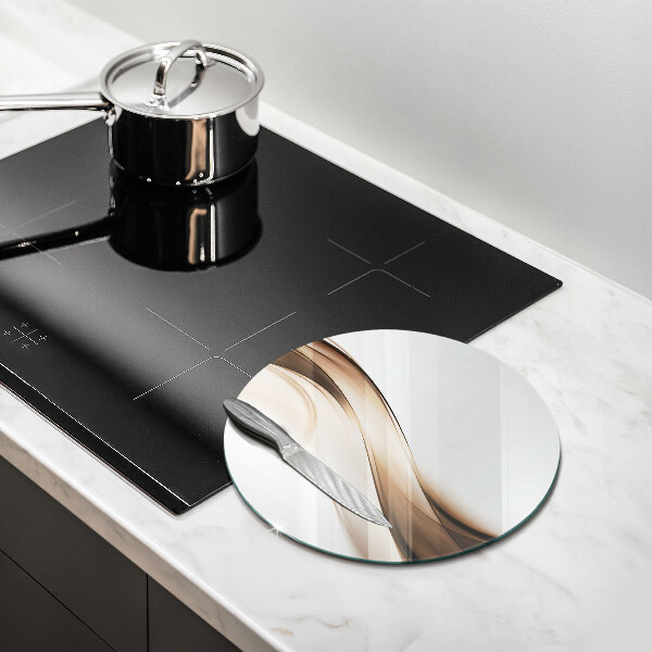 Tagliere in vetro Linee marroni astratte