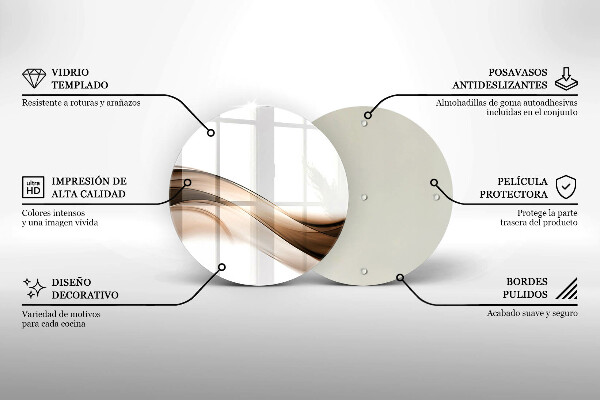 Tagliere in vetro Linee marroni astratte