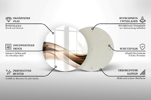Tagliere in vetro Linee marroni astratte