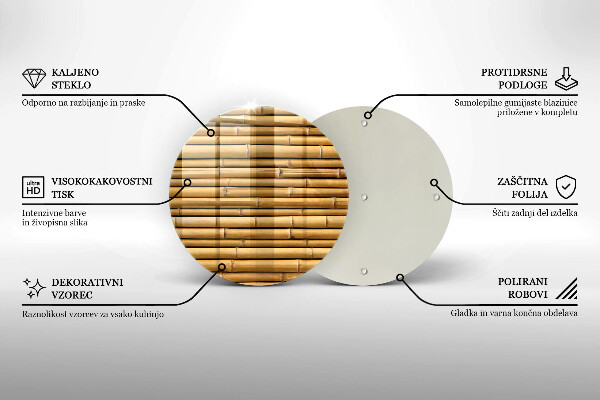 Tagliere in vetro Bambù boho naturale