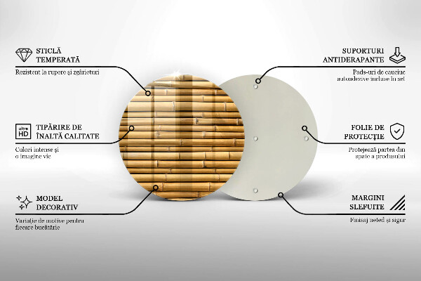 Tagliere in vetro Bambù boho naturale